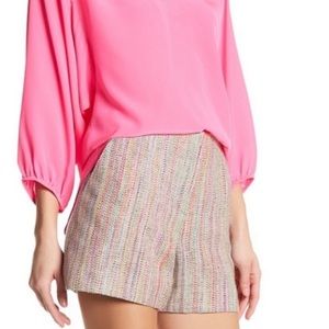 Trina Turk silk blend tweed shorts 4 multicolor
